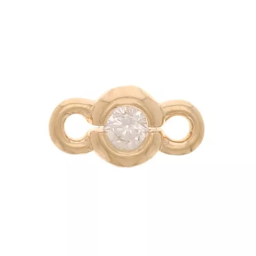 Inserción de óxido de zirconio redonda de 3,5 mm - 3 micras de oro - Cristal x1