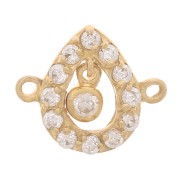 Separador de gota con óxido de zirconio 10x11,5 mm - 3 micras de oro - Cristal x1|raw }}