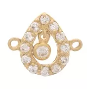 Separador de gota con óxido de zirconio 10x11,5 mm - 3 micras de oro - Cristal x1