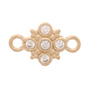 Espaciador de Cruz con óxido de zirconio 11x7 mm - 3 Micras de Oro - Cristal x1|raw }}