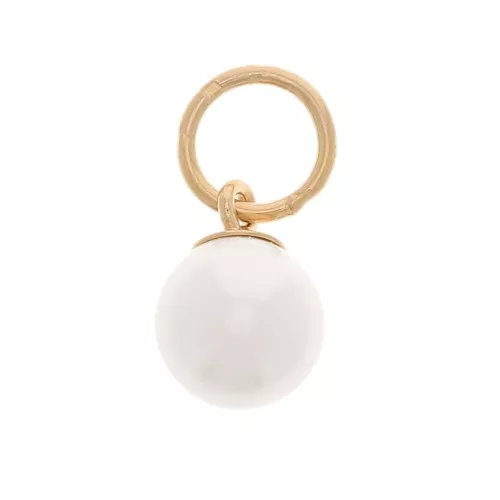 Mini encanto redondo de imitación de perla de 5 mm - Gold filled - Perla blanca x1