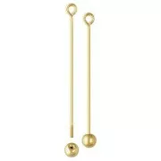 Clavo de cabeza redonda de 18x0,6 mm con bola desenroscable - Gold filled x1