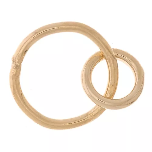 Dos anillos redondos cerrados y entrelazados de 10 y 6 mm - Gold filled x1