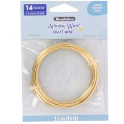 Hilo de latón Artistic Wire de 1,6 mm - sin pulir, con tratamiento antioxido, 3,1 m