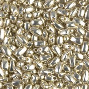 Gota Larga Miyuki 3x5.5mm LDP-4201- Plata Galvanizada Duracoat x10g