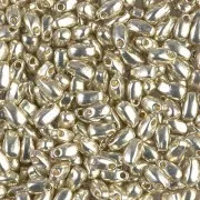 Gota Larga Miyuki 3x5.5mm LDP-4201- Plata Galvanizada Duracoat x10g