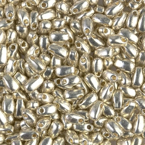 Gota Larga Miyuki 3x5.5mm LDP-4201- Plata Galvanizada Duracoat x10g