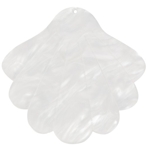 Colgante de concha de acetato 43x45 mm - Perla blanca x1
