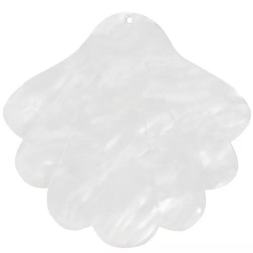 Colgante de concha de acetato 43x45 mm - Perla blanca x1
