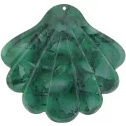 Colgante de concha de acetato 43x45 mm - Perla verde oscuro x1