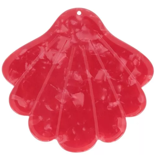 Colgante de concha de acetato 43x45 mm - Perla roja x1