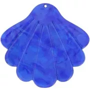 Colgante de concha de acetato 43x45 mm - Perla azul real x1