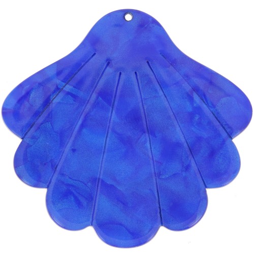 Colgante de concha de acetato 43x45 mm - Perla azul real x1