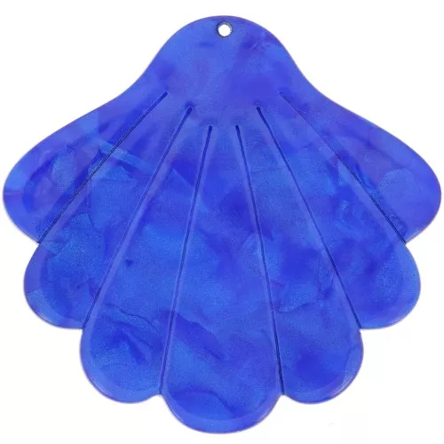 Colgante de concha de acetato 43x45 mm - Perla azul real x1