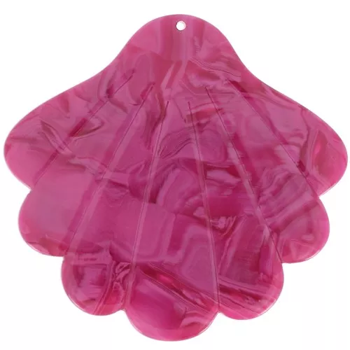 Colgante de concha de acetato 43x45 mm - Mármol frambuesa x1