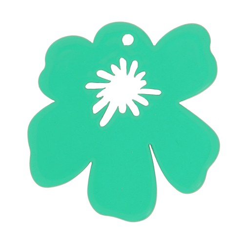 Colgante Flor de Acetato 30x29 mm - Verde x1