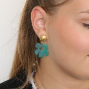 Colgante Flor de Acetato 30x29 mm - Verde x1