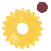 Colgante girasol de acetato 37 mm - Amarillo nacarado - Marrón x1