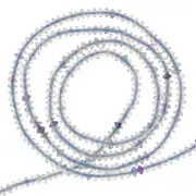 Cuentas de gemas redondas facetadas 2x1 mm - Fluorita x39cm