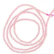 Cuentas de gemas redondas facetadas 2x1 mm - Morganita x38cm