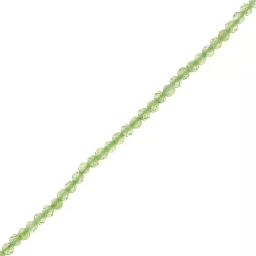 Cuenta redonda facetada 2 mm gema - Peridoto x39cm