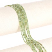 Cuentas redondas facetadas 2mm piedra preciosa - Granate verde x39cm