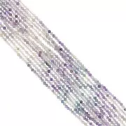 Cuentas redondas facetadas de 3,5 mm de piedra preciosa - Fluorita x39cm