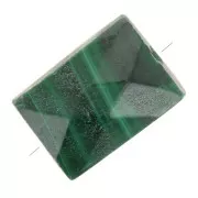 Cuenta rectangular de piedra preciosa facetada de 7x5 mm - Malaquita x1