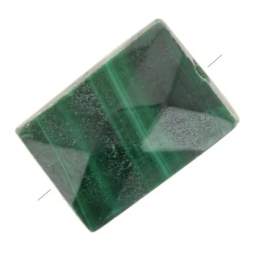 Cuenta rectangular de piedra preciosa facetada de 7x5 mm - Malaquita x1