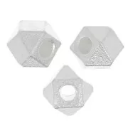 Cuenta Cubo Facetado 4x5 mm - Plata 925 x1