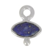 Charm de ojo facetado y bola pequeña 9x7 mm - Plata de ley 925 - Lapislázuli x1|raw }}