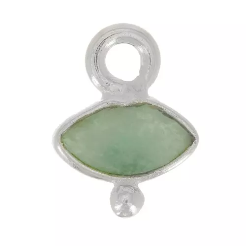 Charm de ojo facetado y bola pequeña 9x7 mm - Plata de ley 925 - Amazonita x1