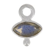 Charm de ojo facetado y bola pequeña 9x7 mm - Plata de ley 925 - Labradorita x1|raw }}