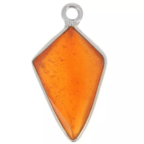 Colgante Flecha Facetada 20x11 mm - Plata de Ley 925 - Cornalina x1