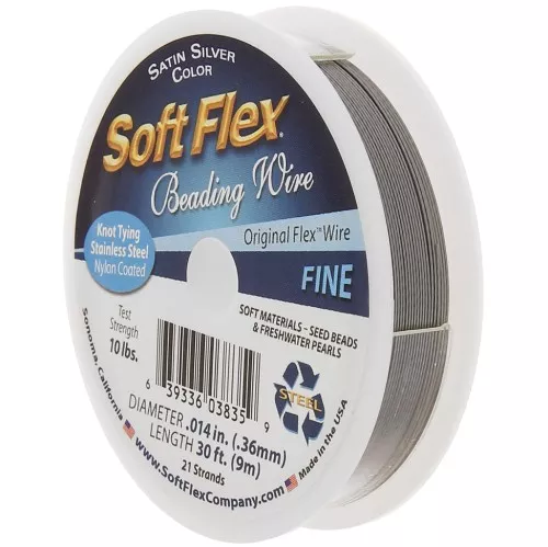 Alambre de 21 hebras de 0,36 mm - Soft Flex Fine - Plata satinada x9m