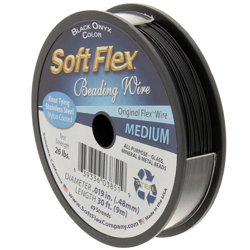 Cable de acero de 49 hebras de 0,48 mm - Soft Flex Medium - Negro x9m