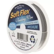 Cable de acero de 49 hebras de 0,48 mm - Soft Flex Medium - Plata satinada x9m