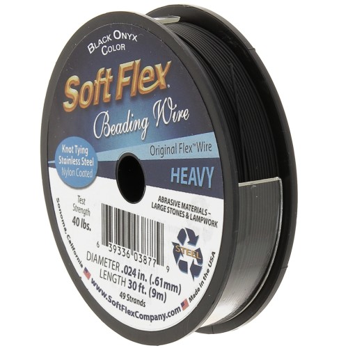 Cable de acero de 49 hebras de 0,61 mm - Soft Flex Heavy - Negro x9m