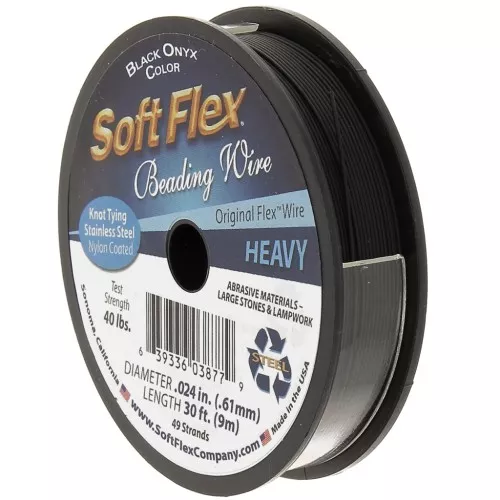 Cable de acero de 49 hebras de 0,61 mm - Soft Flex Heavy - Negro x9m