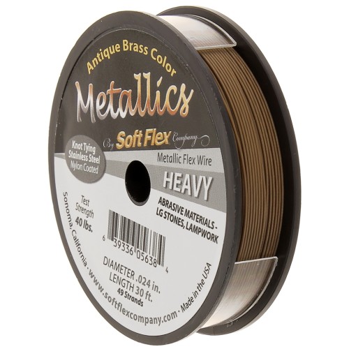 Cable de acero de 49 hebras de 0,61 mm - Soft Flex Heavy - Bronce x9m