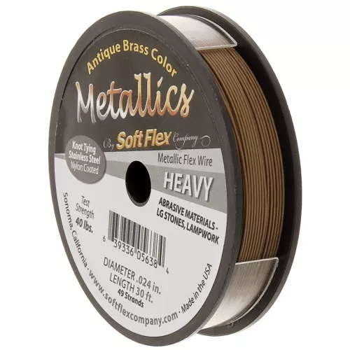 Cable de acero de 49 hebras de 0,61 mm - Soft Flex Heavy - Bronce x9m