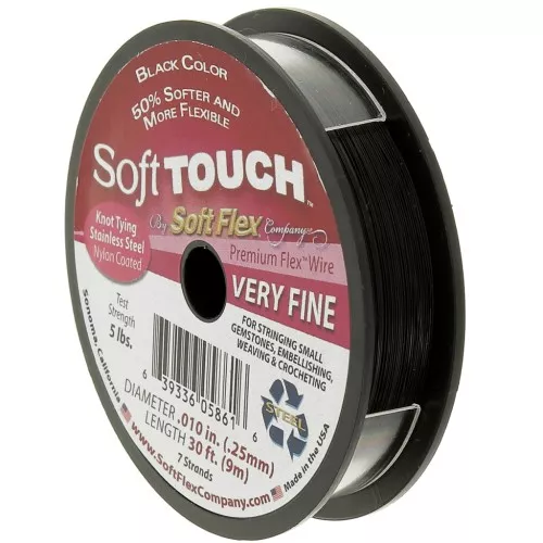 Cable de 7 hebras de 0,25 mm - Soft Flex Touch Very Fine - Negro x9m