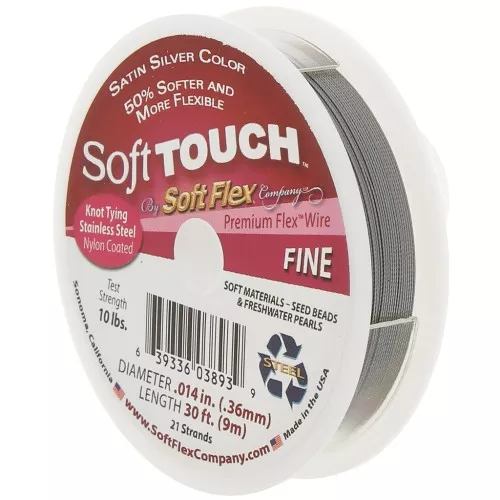 Hilo Alambre 21 hebras 0,36 mm - Soft Flex Touch Fine - Plata satinado x9m