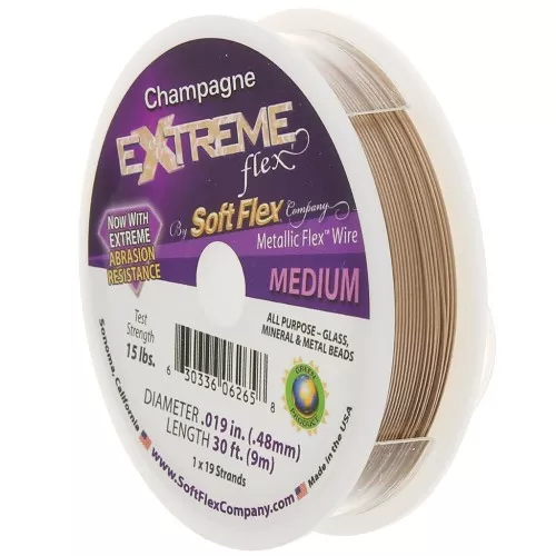 Hilo Alambre 19 hebras de 0,48 mm - Soft Flex Extreme Medium - Champagne x9m