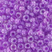 Cuentas de Rocalla Preciosa 11/0 de 2 mm - Cristal con interior violeta nacarado, 20 g