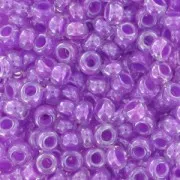 Cuentas de Rocalla Preciosa 11/0 de 2 mm - Cristal con interior violeta nacarado, 20 g