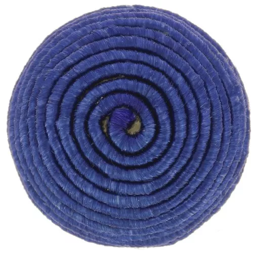 Cabujón redondo recubierto de hilo de algodón 12,5 mm - Azul marino x1