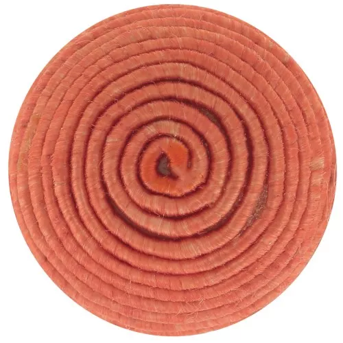 Cabujón redondo recubierto de hilo de algodón 12.5 mm - Terracotta x1