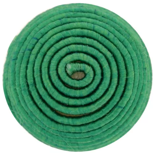 Cabujón redondo recubierto de hilo de algodón 12,5 mm - Verde x1
