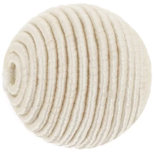 Cuenta cubierta de hilo de algodón de 16 mm - Marfil x1